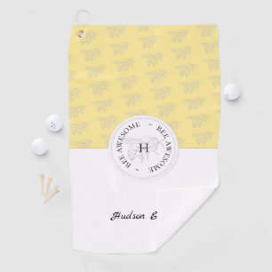 Bijen Geweldige Zilverhoningbijen Gepersonaliseerd Golfhanddoek