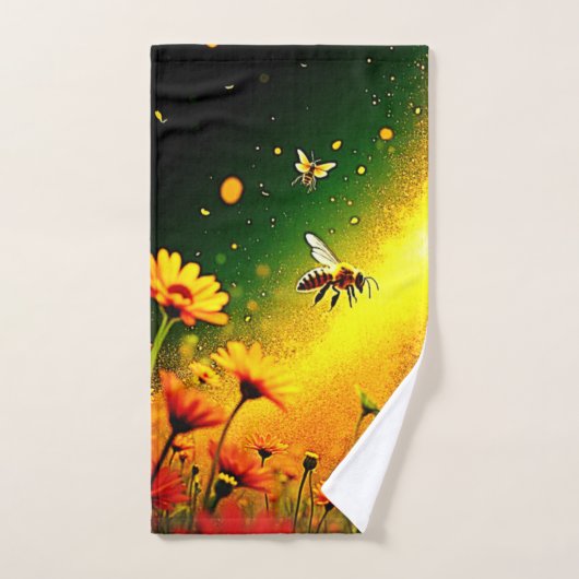 Bijen 'Golden Pollen Burst Joy Design Bad Handdoek (Handdoek)