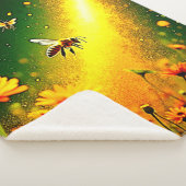 Bijen 'Golden Pollen Burst Joy Design Sherpa Deken (3/4)