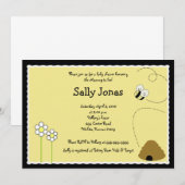 Bijen Happy Bumblebee Baby shower Kaart (Voorkant / Achterkant)