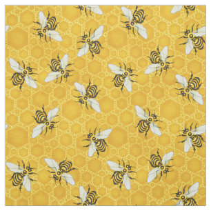 Bijen Honeycomb Honeybee Beehive Pattern Cute Natu Stof