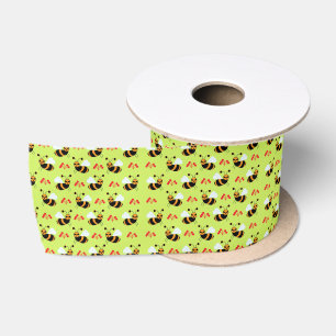Bijen Honingbij Rode Bloemen Patroon Lint