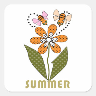 Bijen houden van de zomer en ik ook vierkante sticker