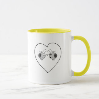 Bijen in de Mok van het liefdeskoffie