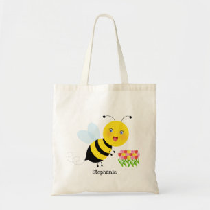 Bijen in de Tulip-tuin Tote Bag