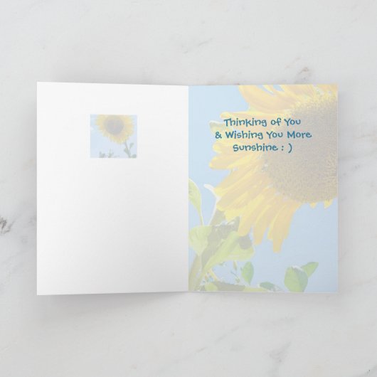 Bijen in de zonnebloem 5x7 denken aan je kaart (Binnen)