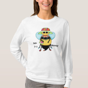 Bijen in een Bonnet Whimsy Honey Bee Art Custom T-shirt