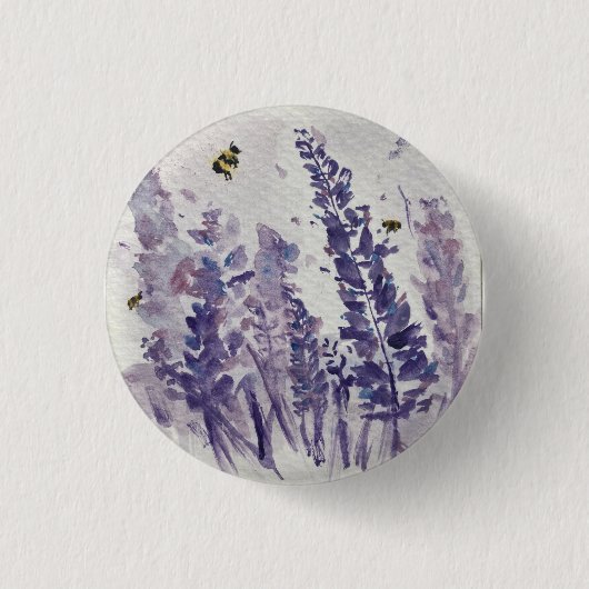 Bijen in lavender field button (Voorkant)