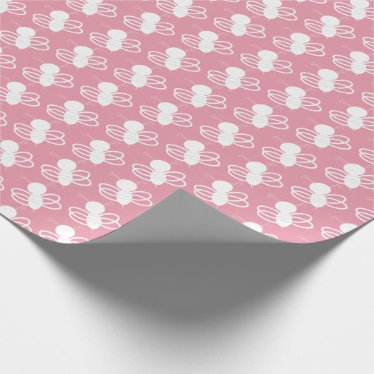 Bijen in roze cadeaupapier (Hoek)