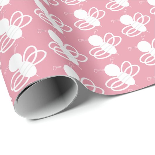 Bijen in roze cadeaupapier (Rol Hoek)