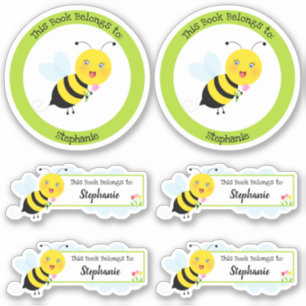 Bijen in Tulip Garden Dit boek behoort tot Sticker