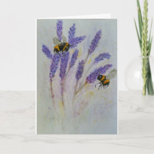 Bijen Lavendel waterverf kaart moeder oma vriend
