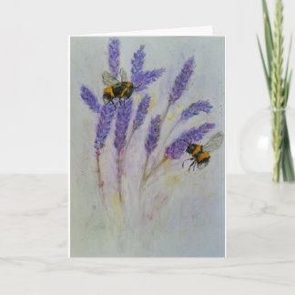 Bijen Lavendel waterverf kaart moeder oma vriend