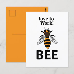Bijen Liefde Om Bij Te Werken Briefkaart