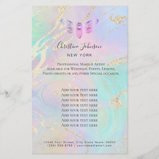 bijen logo op faux iridescent effect flyer (Voorkant)