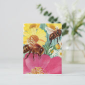 bijen maken honing briefkaart (Staand voorkant)
