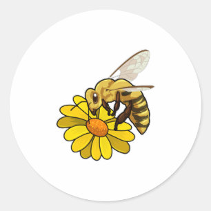 Bijen met bloesem ronde sticker