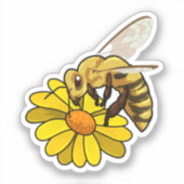 Bijen met bloesem sticker (Voorkant)