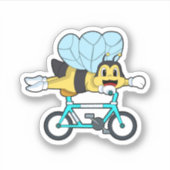 Bijen met fiets sticker (Voorkant)