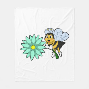Bijen met Flower.PNG Fleece Deken
