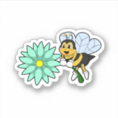 Bijen met Flower.PNG Sticker (Voorkant)