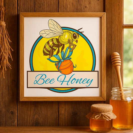 Bijen met Honey Jar  imker Poster