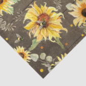 Bijen met zonnebloempitten Rustic Dark Wood Decout Tissuepapier (Detail)