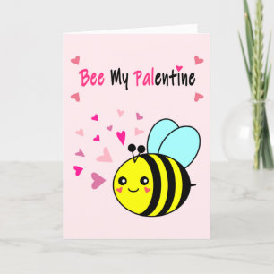 Bijen Mijn Palentine Cute Valentijnsdag Feestdagen Kaart