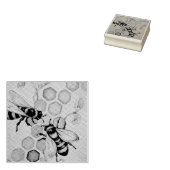 bijen nr. 5 Honeycomb Waterverf art. Rubberstempel (Gestempeld)