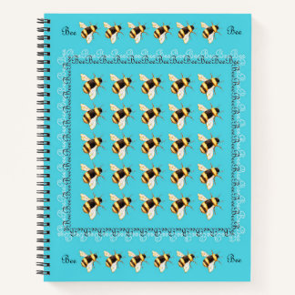 Bijen op blauw Notitieboek