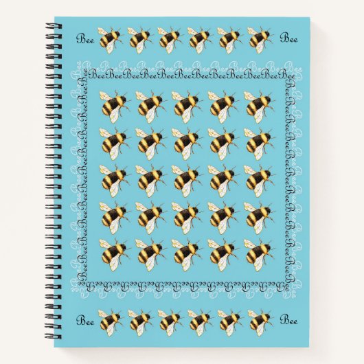 Bijen op blauw Notitieboek (Voorkant)