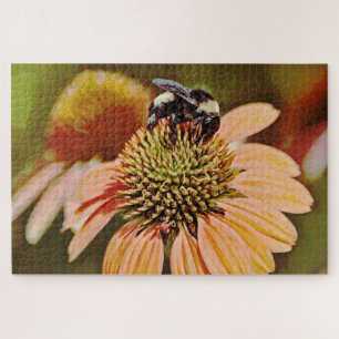 Bijen op Coneflower Wild Flower Giant Puzzel