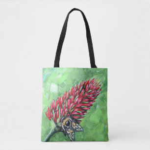 Bijen op Crimson Clover Schilderen Draagtas