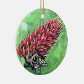 Bijen op Crimson Clover Schilderen Keramisch Ornament (Rechts)