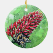 Bijen op Crimson Clover Schilderen Keramisch Ornament (Achterkant)