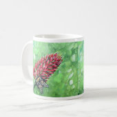 Bijen op Crimson Clover Schilderen Koffiemok (Voorkant links)