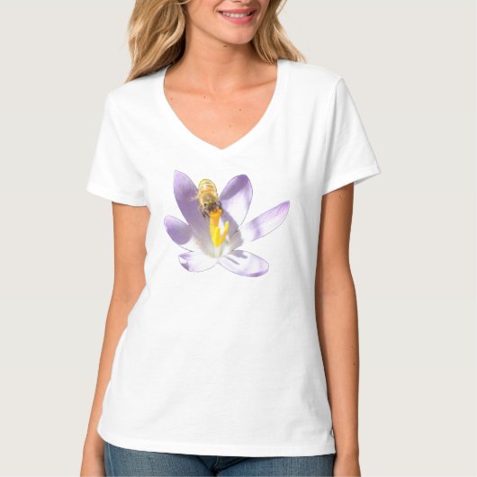 Bijen op Crocus T-Shirt (Voorkant)