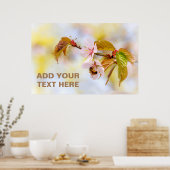 Bijen op een Cherry Flower Poster (Keuken)