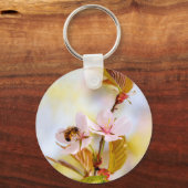 Bijen op een Cherry Flower Sleutelhanger (Voorkant)