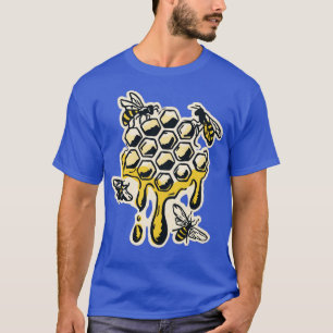 Bijen op een honingraat t-shirt