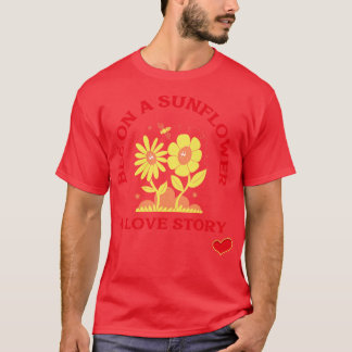Bijen op een zonnebloem een liefdesverhaal met moo t-shirt