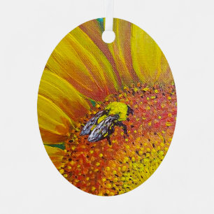 Bijen op een Zonnebloem Ornament