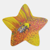 Bijen op een zonnebloem Stickers (Voorkant)