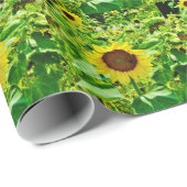 Bijen op gele zonnebloem cadeaupapier (Rol Hoek)