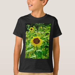 Bijen op gele zonnebloem t-shirt