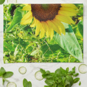 Bijen op gele zonnebloem theedoek (Gevouwen)