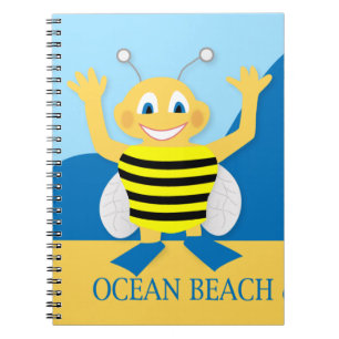 Bijen op het strand notitieboek