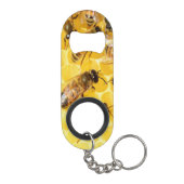 Bijen op Honeycomb Mini Flessenopener (Achterkant)