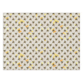 Bijen op Honeycomb Pattern Yellow Gold Grey Tafelkleed (Voorkant (Horizontaal))
