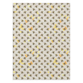 Bijen op Honeycomb Pattern Yellow Gold Grey Tafelkleed (Voorkant)